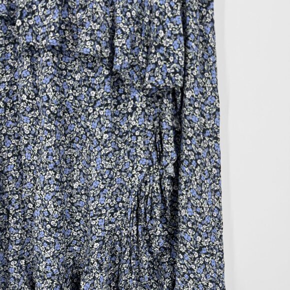 Yumi Kim Floral Maxi Skirt Womens Size L Ruffle Tulip Hem Flowy Rayon Tiered - Picture 3 of 8